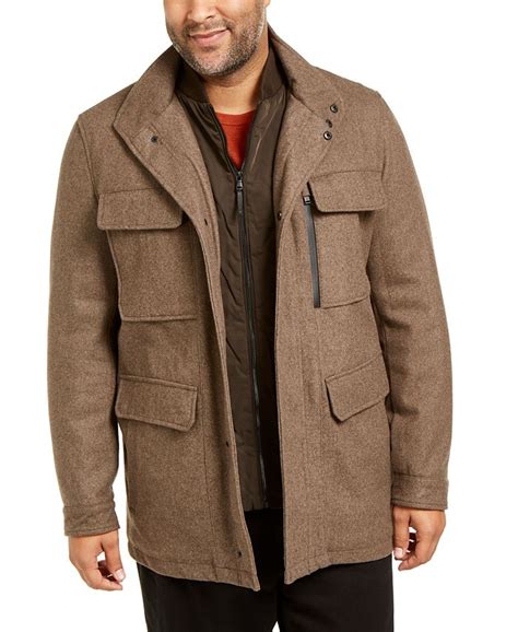 michael kors men's mayfield field coat|Michael Kors Men's Mayfield Field Brown Wool Blend Coat Size .